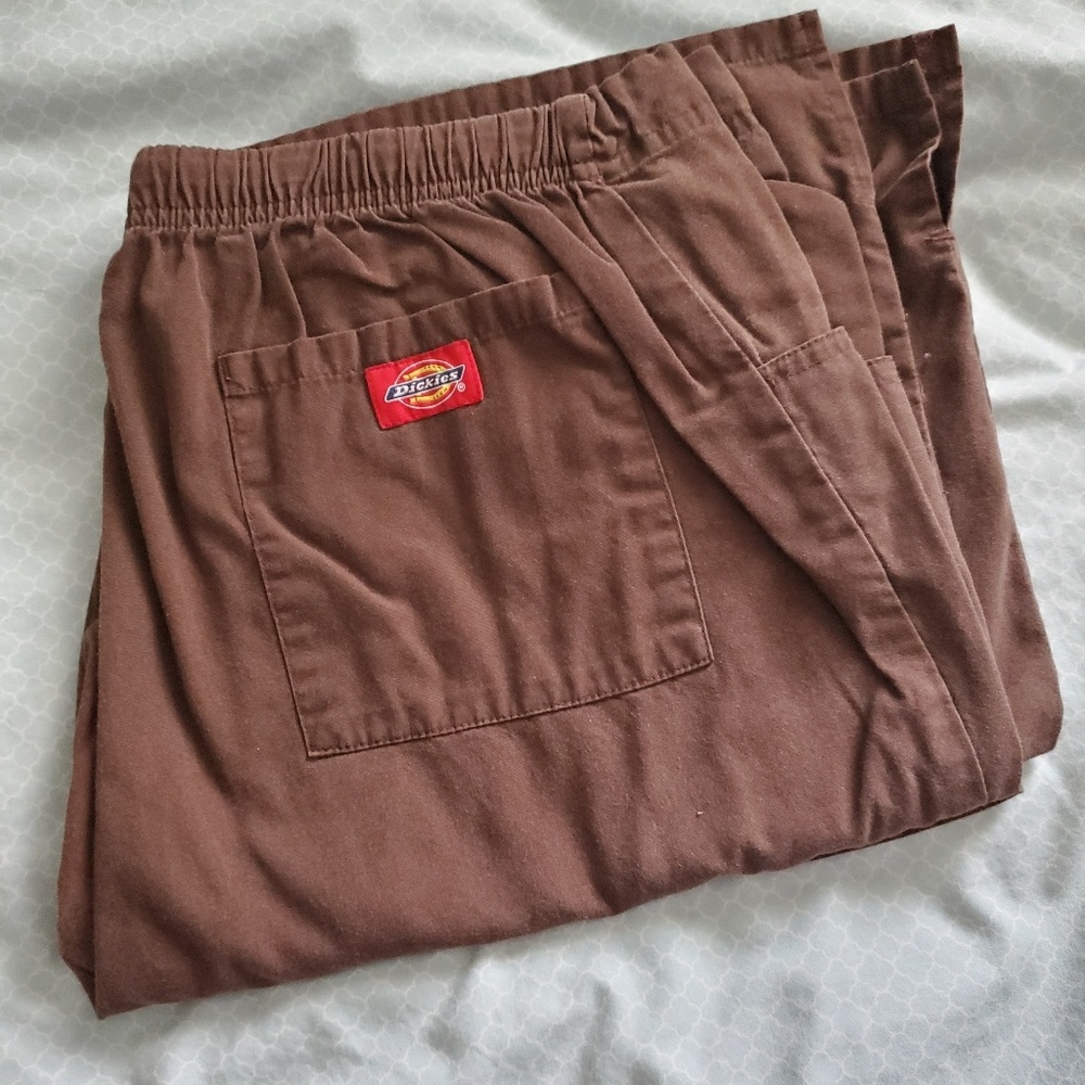 Dickies chocolate brown medium tall scrub pants